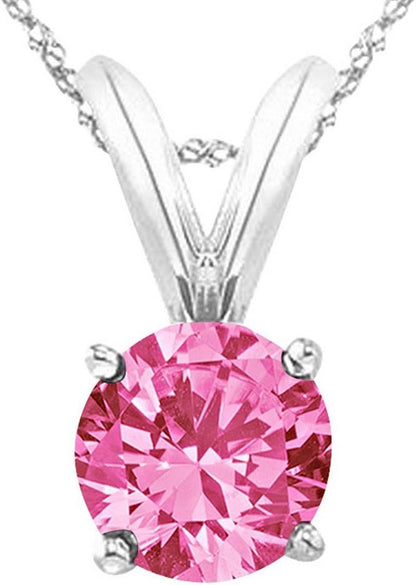1/2 to 5 Carat round Natural Real Tanzanite/Sapphire/Ruby/Emerald/Black/Brown/Blue Diamond Pendant Necklace AAA Quality