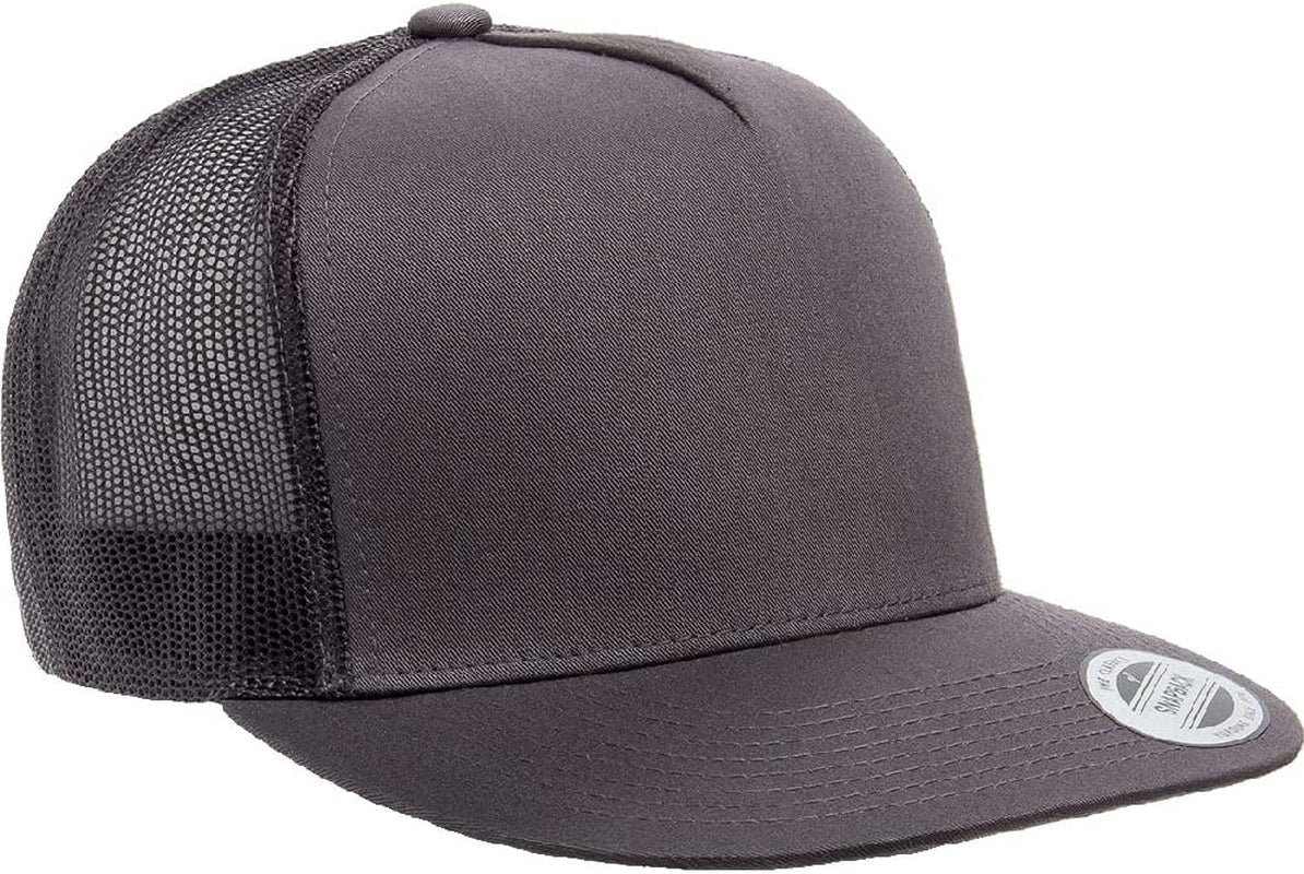 Yupoong 5-Panel YP Classic Trucker Cap | High Profile Flat Visor Snapback | OSFM | Bulk Packs Available