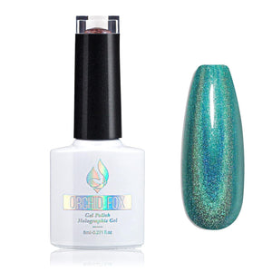 Holographic Gel Nail Polish Glitter: Led UV Gel Polish Sparkle Color Soak off Nail Art Gel DIY Design Manicure 1 PCS 8ML Green