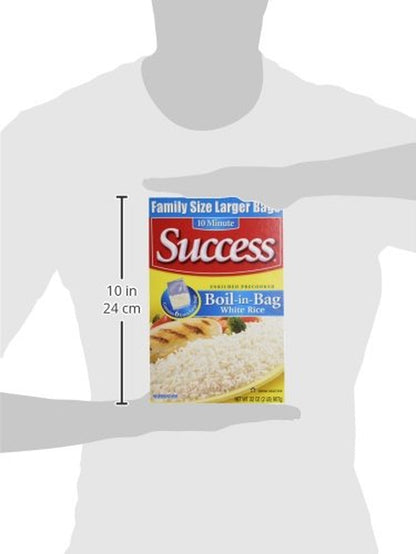 Boil-In-Bag Rice, White Rice, Quick and Easy Rice Meals, 32-Ounce Box