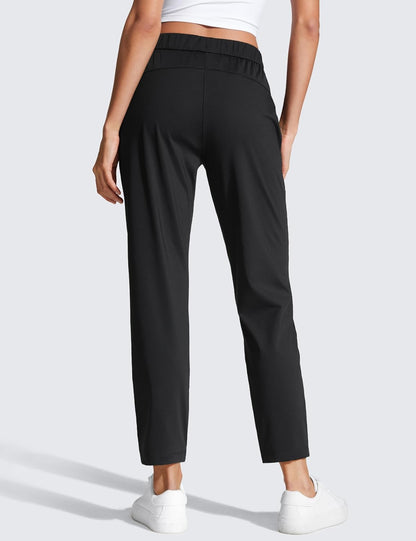 Womens 4-Way Stretch Ankle Golf Pants 7/8 Casual Dress Work Athletic Travel Workout Sweatpants with Pockets - WORLD TIME VISITS