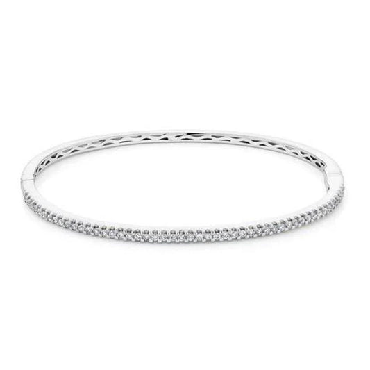 Enterprises 27055 2.50 CT Ladies round Cut Diamonds Bangle, 14K White Gold - WORLD TIME VISITS