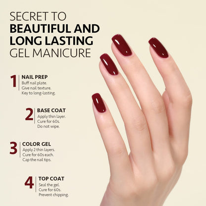 Gel Nail Polish Kit, 3 Colors 16Ml Jelly Pink off White Red, Sheer Soak off UV Gel Polish Set - Creamy Berry