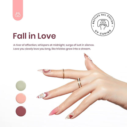 Beetles Nude Gel Polish Set - 6 Pcs Fall in Love Collection Nude Pink Purple Gel Polish Fall Winter Light Green Soak off Nail Lamp Gel Nail Kit Nails Manicure Gifts for Women