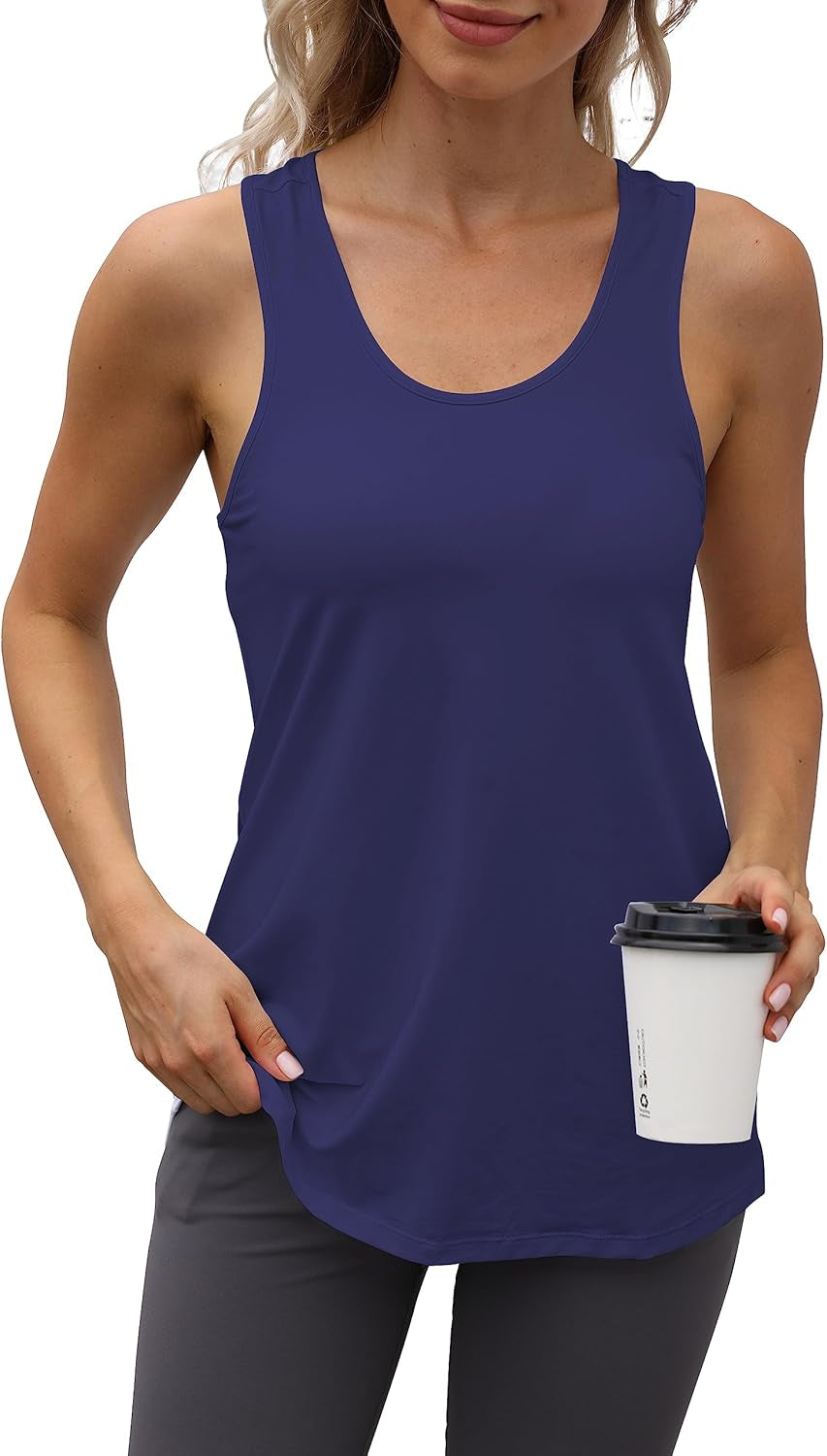 Womens Workout Athletic Tank Tops Loose Gym Yoga Racerback Sleeveless Running Sports Shirts Tops - WORLD TIME VISITS