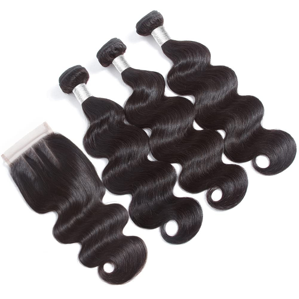 Body Wave Human Hair Bundles (24/26/28+20Inch, Bundles +Three Part Closure)… - WORLD TIME VISITS