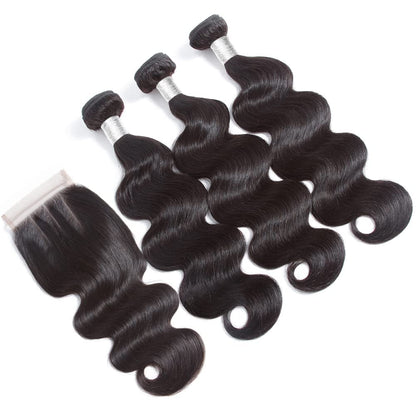 Body Wave Human Hair Bundles (24/26/28+20Inch, Bundles +Three Part Closure)… - WORLD TIME VISITS
