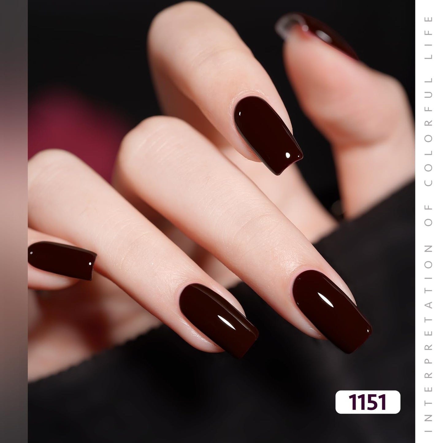 Burgundy Red Gel Nail Polish Set of 6 Colors Including Black Glitter Red Gel Polish Kit U V LED Soak off Nail Polish Home DIY Manicure Nail Salon Varnish
