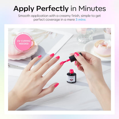 40 Pcs Gel Nail Polish Set, Summer Rainbow Neon Gel Polish Bright Hot Pink Green Yellow Purple Blue Glitter Nail Gel Polish with Nail Primer Base& Matte Glossy Top Coat Soak off LGBT Nails