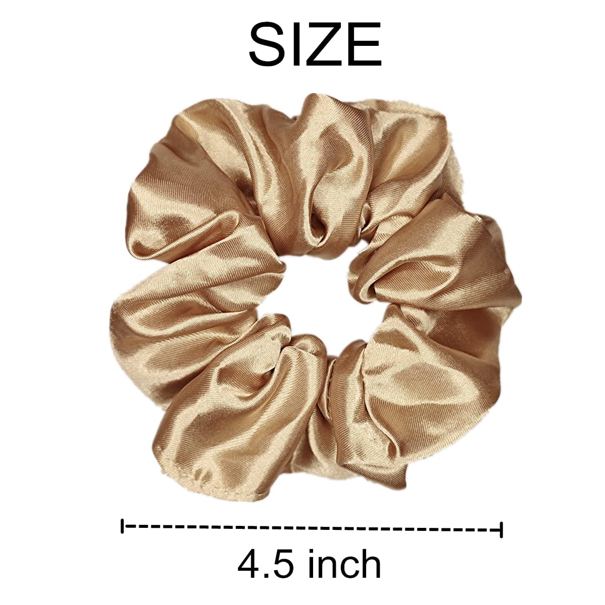 6 Pcs Satin Silk Scrunchies - Hair Ties, Fashion Hair Bands, Bows, Ropes, Elastic Bracelets, Ponytail Holders, Hair Accessories for Women and Girls (4.5 Inch, Classic Color)