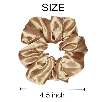6 Pcs Satin Silk Scrunchies - Hair Ties, Fashion Hair Bands, Bows, Ropes, Elastic Bracelets, Ponytail Holders, Hair Accessories for Women and Girls (4.5 Inch, Classic Color)