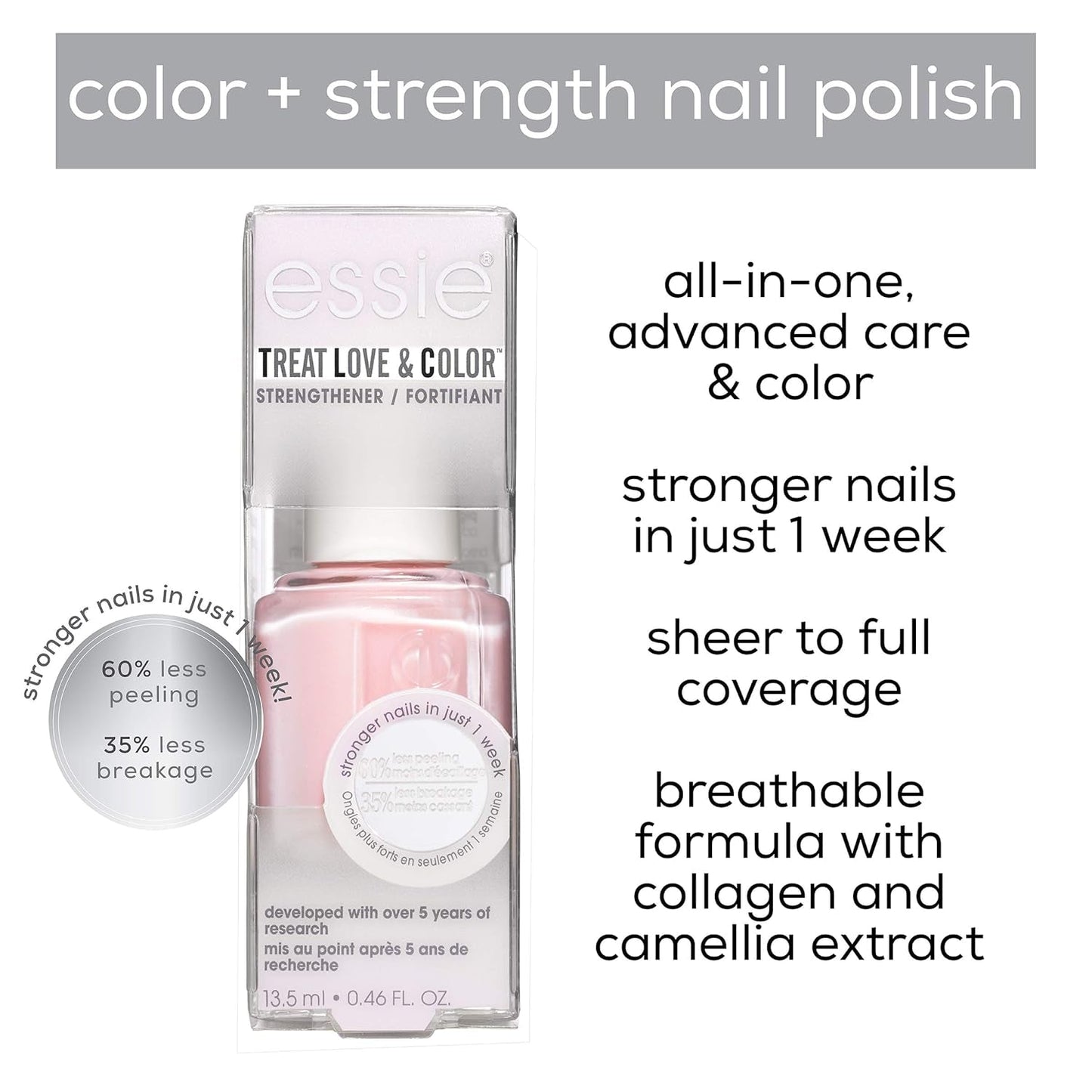 Treat Love & Color Nail Polish for Normal to Dry/Brittle Nails, Keen on Sheen, 0.46 Fl. Oz.