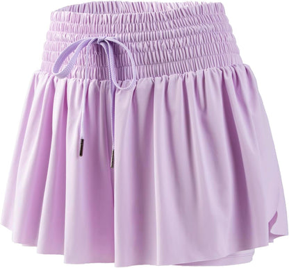 Flowy Athletic Shorts for Women Workout Running Gym Yoga High Waist Skort Sweat Skirt Cute Clothes Summer Outfits