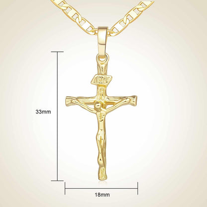 Cross Necklace for Women 14K Gold Cross Necklaces for Women Crucifix Necklace Gold Crosses Chain Pendant Necklaces for Woman 45Cm