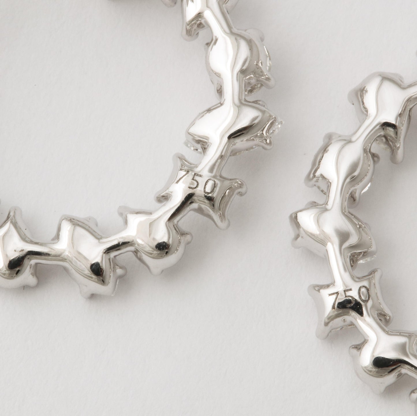 Multi-Shape Diamond Swirl Hoop Earrings 18k White Gold 3.03ctw