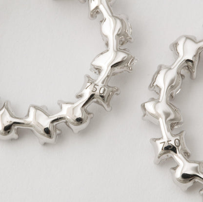 Multi-Shape Diamond Swirl Hoop Earrings 18k White Gold 3.03ctw