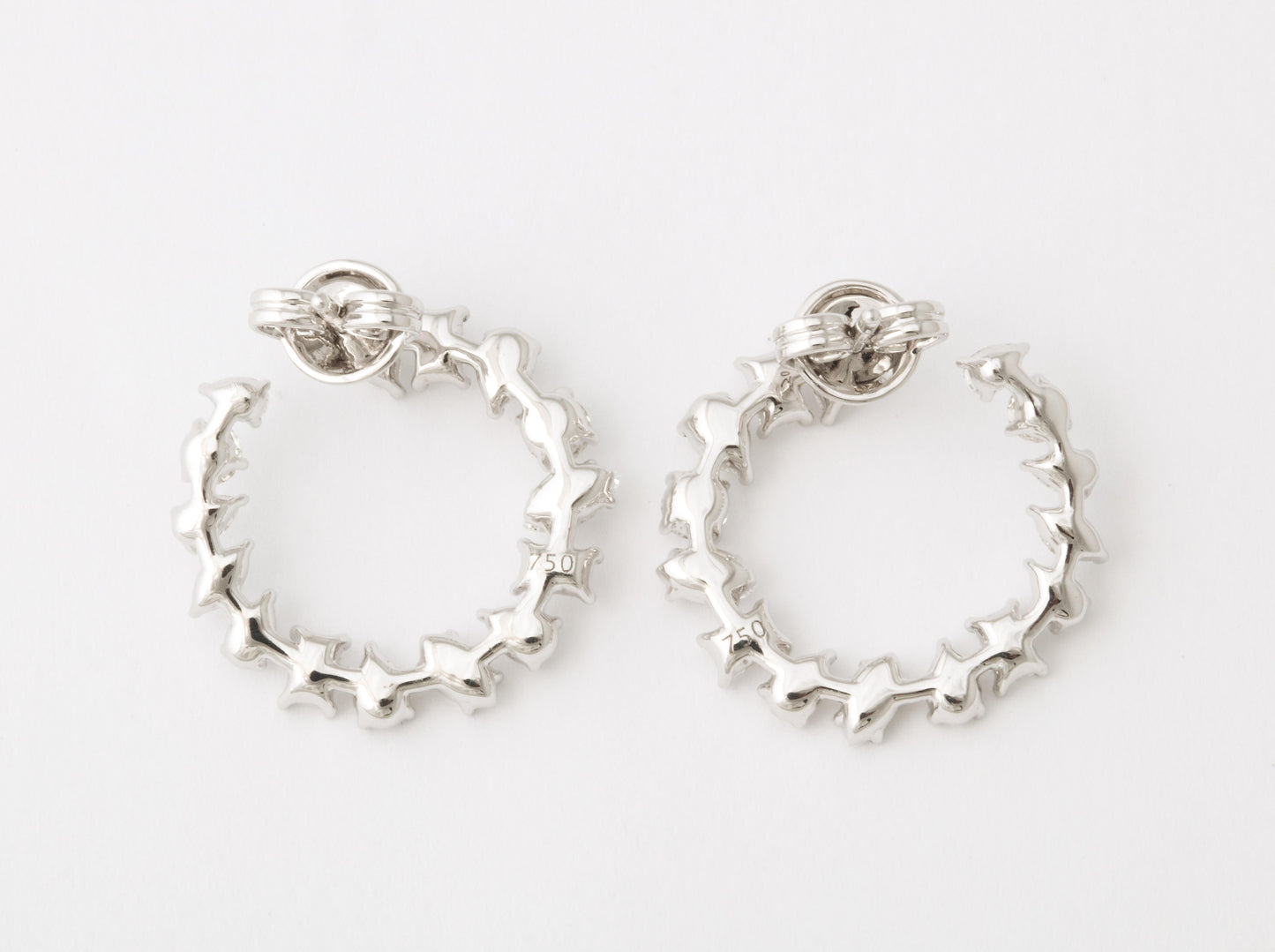 Multi-Shape Diamond Swirl Hoop Earrings 18k White Gold 3.03ctw