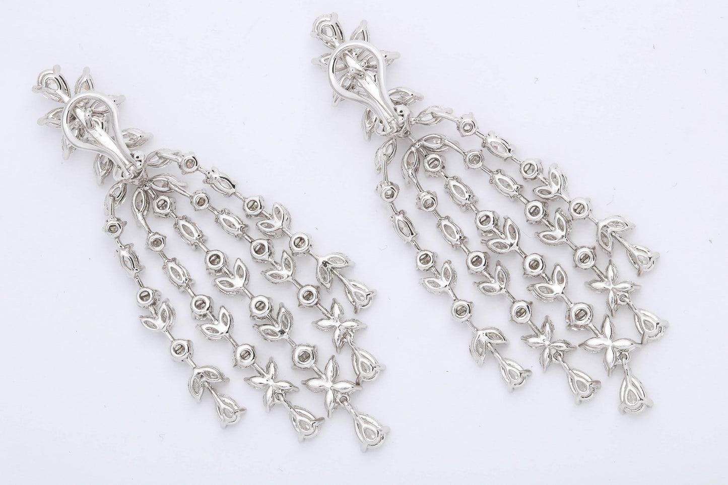 15.84ct Diamond Chandelier Dangle Earrings in 18k White Gold