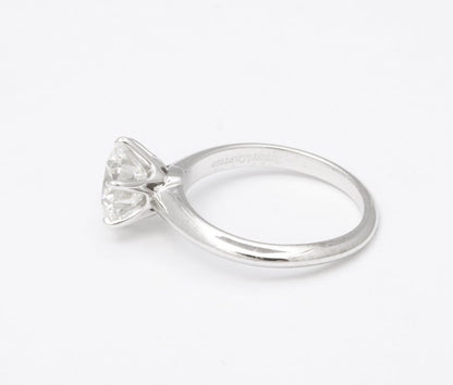 Tiffany & Co. 2.06ct Round Brilliant Diamond Solitaire Platinum Ring