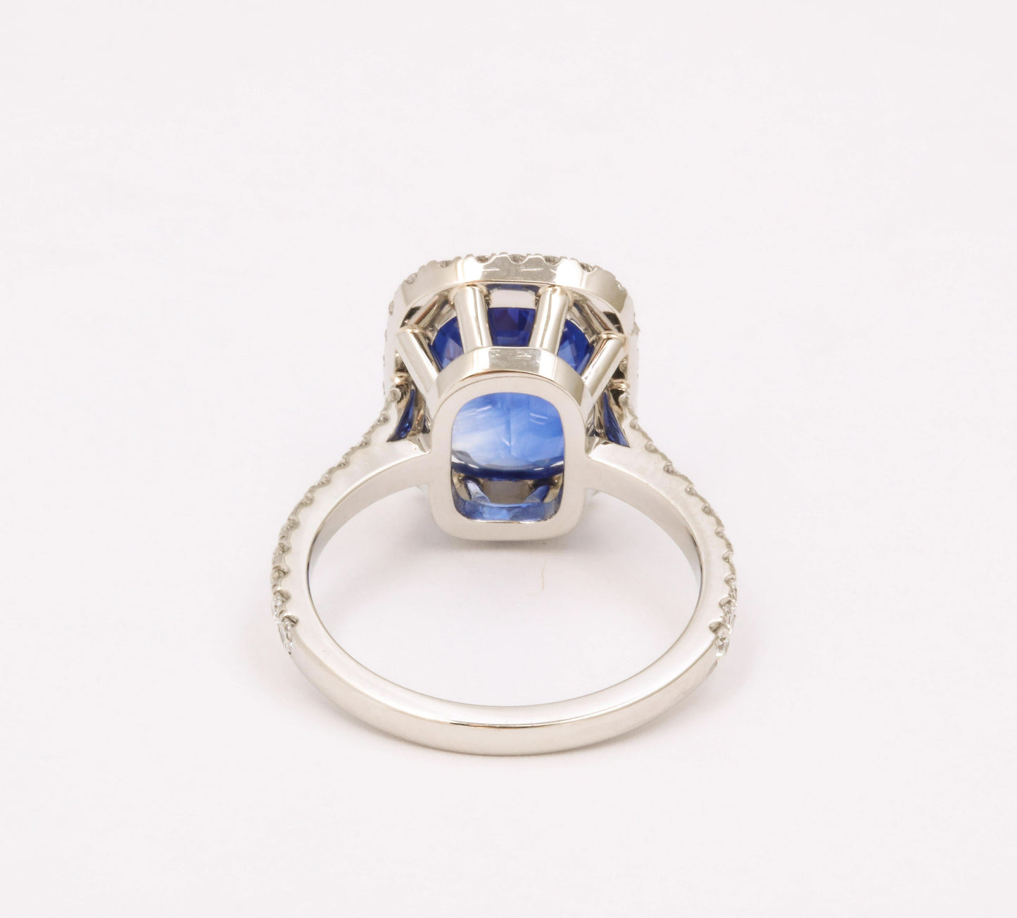 4.71 Carat Ceylon Sapphire and Diamond Platinum Halo Engagement Ring