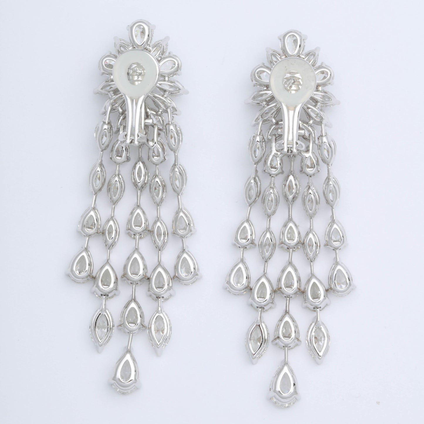 Important 36.41 Carat Marquise Pear Shape Diamond Dangle Drop Earrings