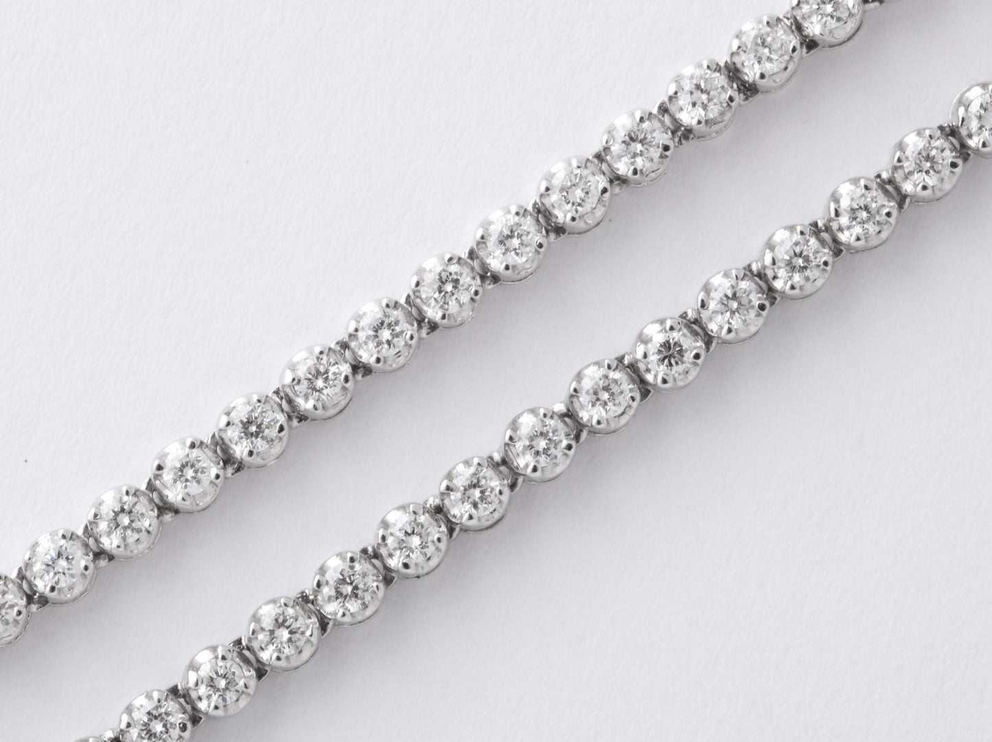 Premium 11.11ct Round Brilliant Diamond Tennis Necklace 18k White Gold
