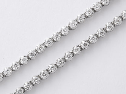 Premium 11.11ct Round Brilliant Diamond Tennis Necklace 18k White Gold