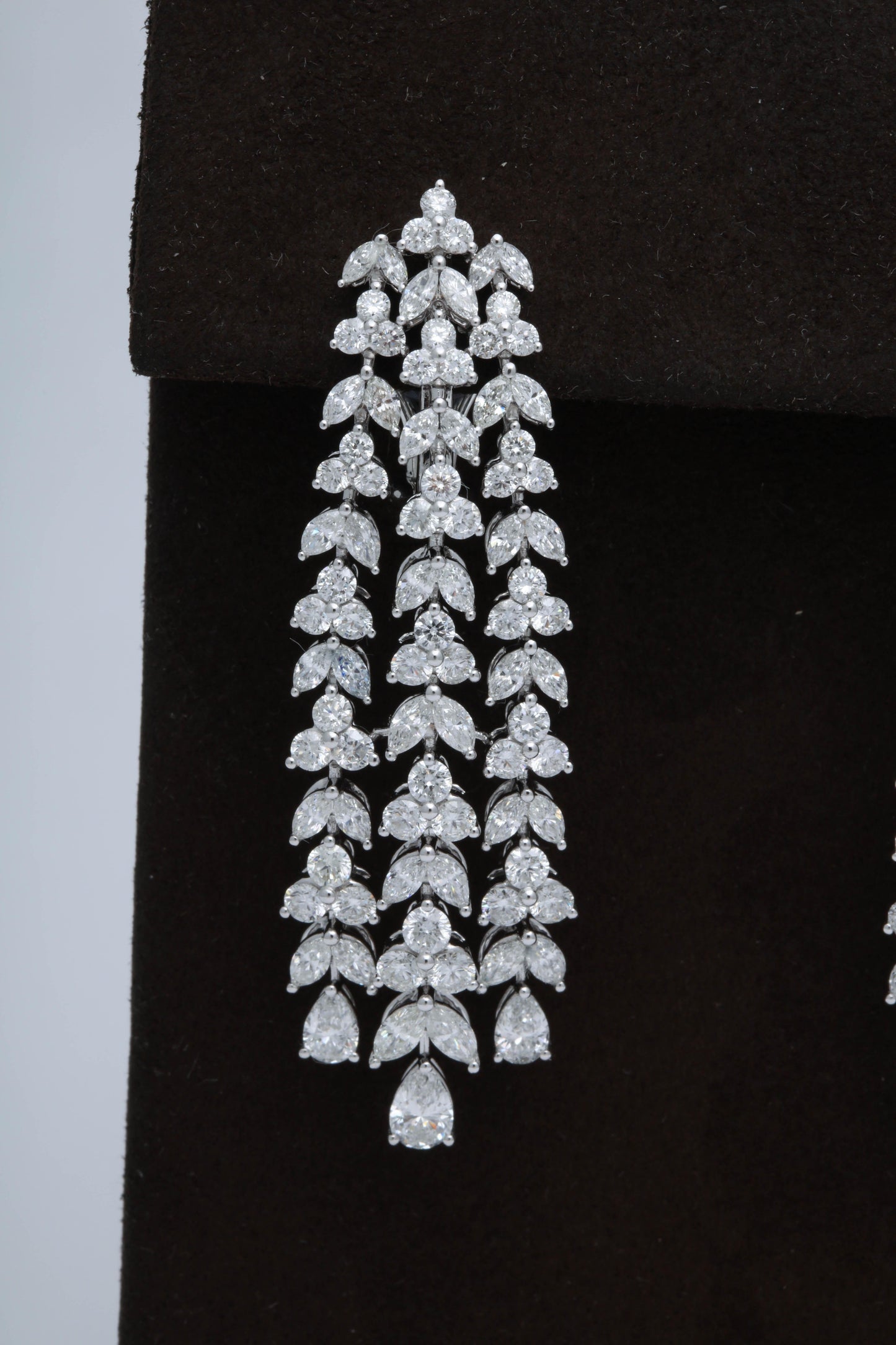 Impressive 10.52ct Diamond Dangle Earrings in 18k White Gold