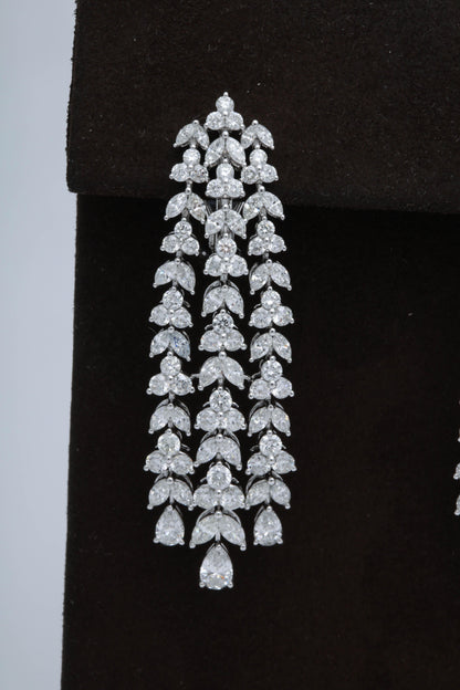 Impressive 10.52ct Diamond Dangle Earrings in 18k White Gold