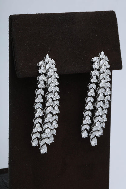 Impressive 10.52ct Diamond Dangle Earrings in 18k White Gold