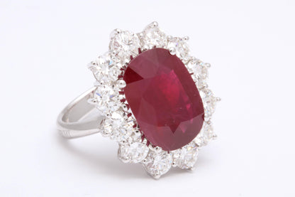 Damiani 9.11 Carat Fine Burma Ruby and Diamond Cocktail Ring