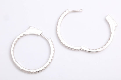 1.14ct Diamond Inside Out Hoop Earrings in 18k White Gold