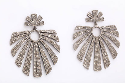 Diamond Scene New York 5.58ct Diamond Silver Gold Dangle Earrings