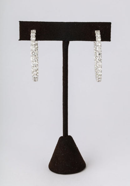 8.83 Carat Diamond Inside Out 14k White Gold Hoop Earrings