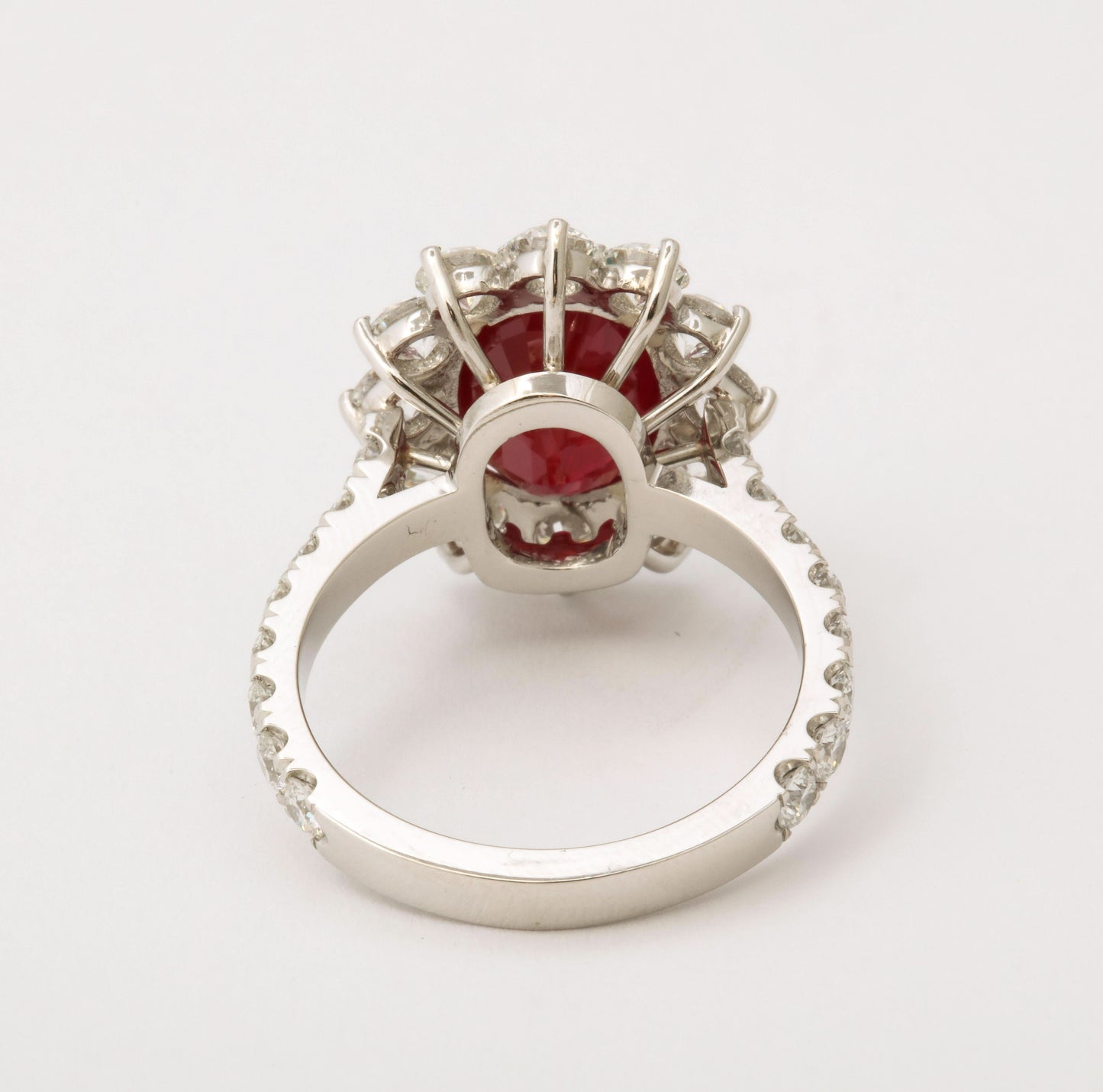 Exquisite 5.14 Carat Certified Burma Ruby Diamond Platinum Cocktail Ring