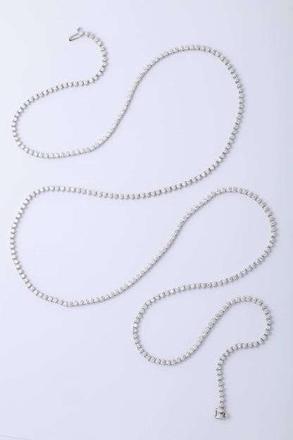 Stunning 12.42 Carat Round Brilliant Diamond Tennis Opera Necklace Gold