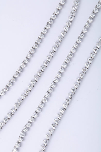 Stunning 12.42 Carat Round Brilliant Diamond Tennis Opera Necklace Gold