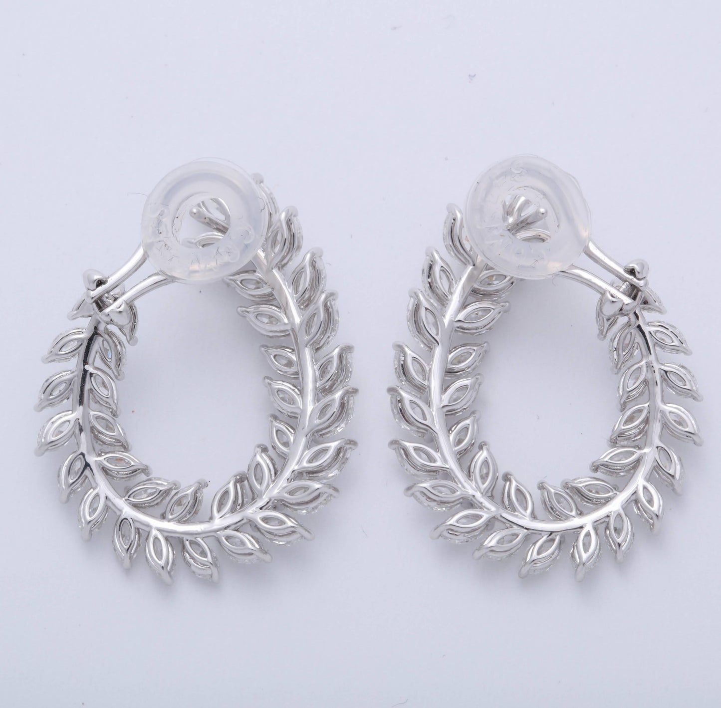 Diamond Scene 18k White Gold 6.97ct Marquise Diamond Swirl Earrings