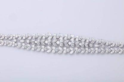 Stunning 14.48 Carat Marquise and Round Diamond 18k Gold Bracelet