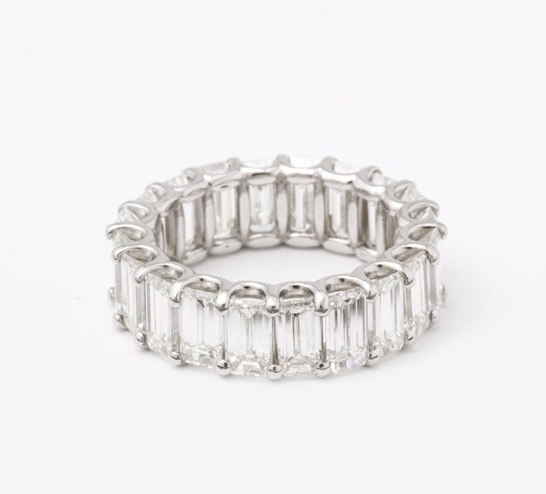 Emerald Cut Diamond Eternity Band in Custom Platinum Setting