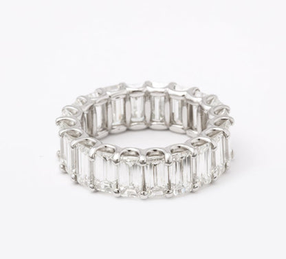 Emerald Cut Diamond Eternity Band in Custom Platinum Setting