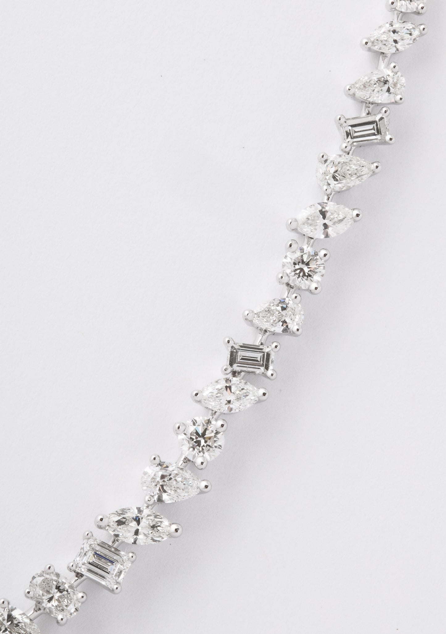 Multi-Shape 17.19ct Diamond Choker Necklace in 18k White Gold