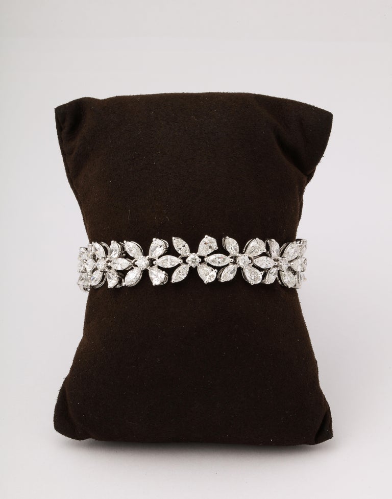 Timeless 17.65 Carat Pear and Marquise Diamond Platinum Bracelet