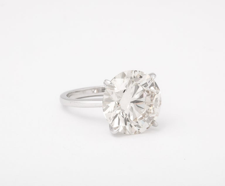 11 Carat GIA Certified Round Brilliant Diamond Platinum Engagement Ring