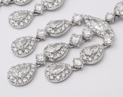 Magnificent 23 Carat Diamond Chandelier Earrings in 18k White Gold