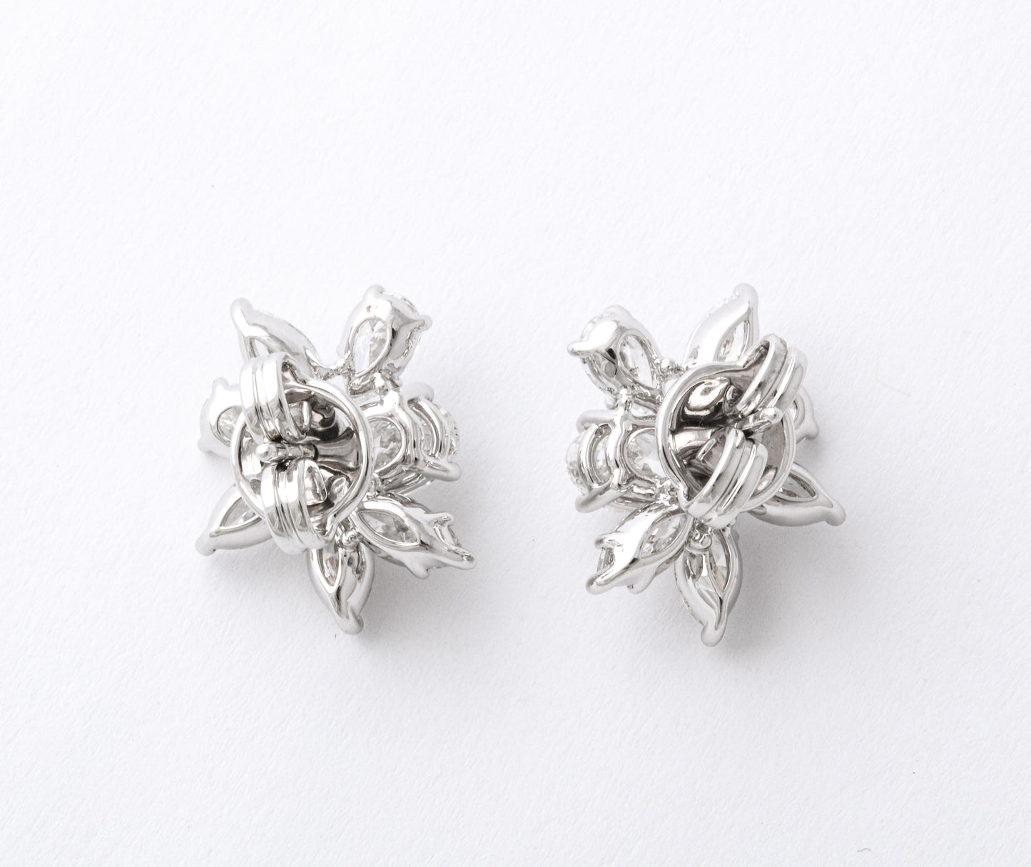 Diamond Scene 3.85ct Diamond Cluster 18k White Gold Stud Earrings