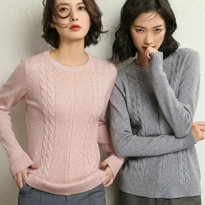 NEW 4 Colors Women Wool Pure Cashmere Sweater Fashion O-neck Soft Woman Female Warm Pull Pullovers Sweaters Plus Size S-XXL