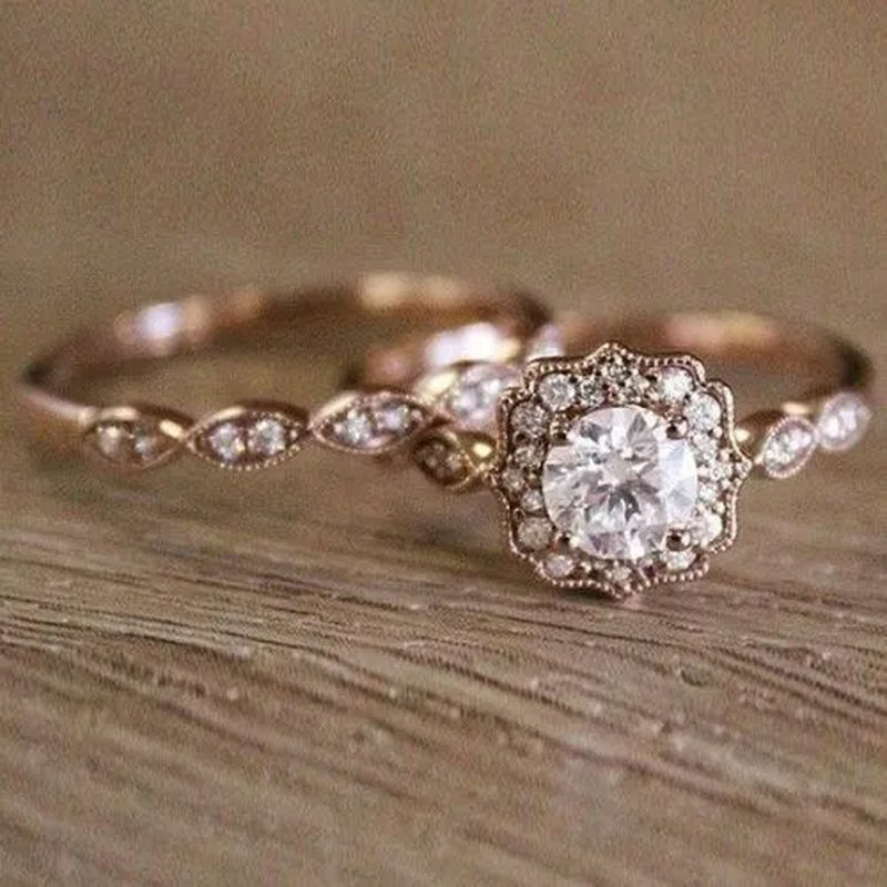 Natural White Sapphire and Ring Art Deco Antique Engagement Ring Birthstone Rings for Women Promise Rings for Women White Gold Size 5 6 7 8 9 10 11