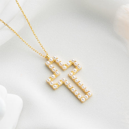 925 Sterling Silver Necklace for Women, Cross Necklace for Women and Girls Genuine Gems Zircon, Birthday and Christmas Jewelry Gift
