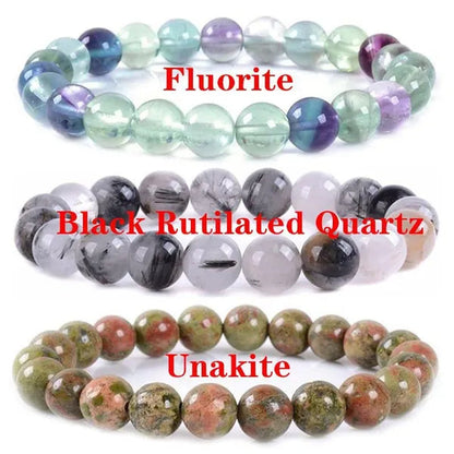 6mm 8mm Natural Stone Chakra Beaded Charm Bracelets Tiger Eye Amethyst Lapis Lazuli Healing Beads Bracelet Women Yoga Jewelry